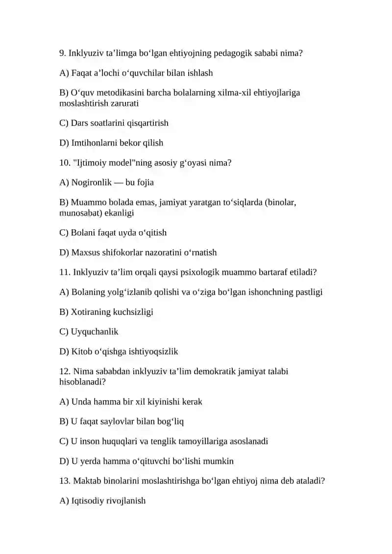 Inklyuziv ta'limga bo'lgan ehtiyoj va sabablar 3