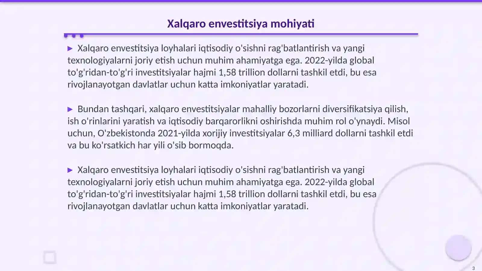 Xalqaro envestitsiya loyhalarida resk tahlili 3