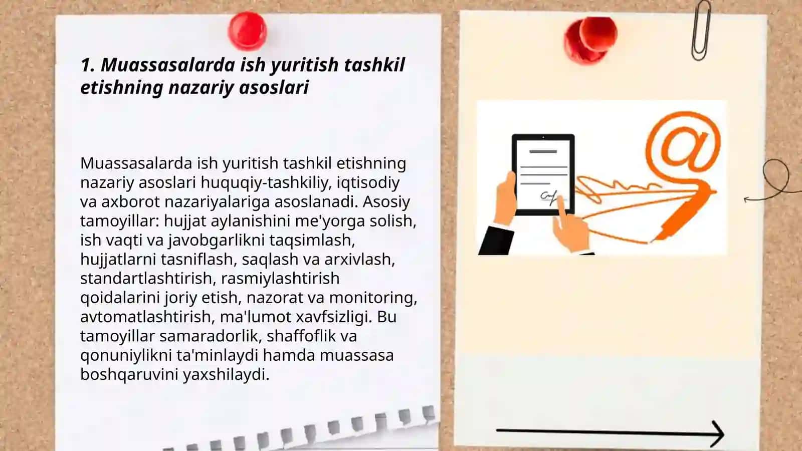 Muassasalarda ish yuritish tashkil etish texnologiyasi 3