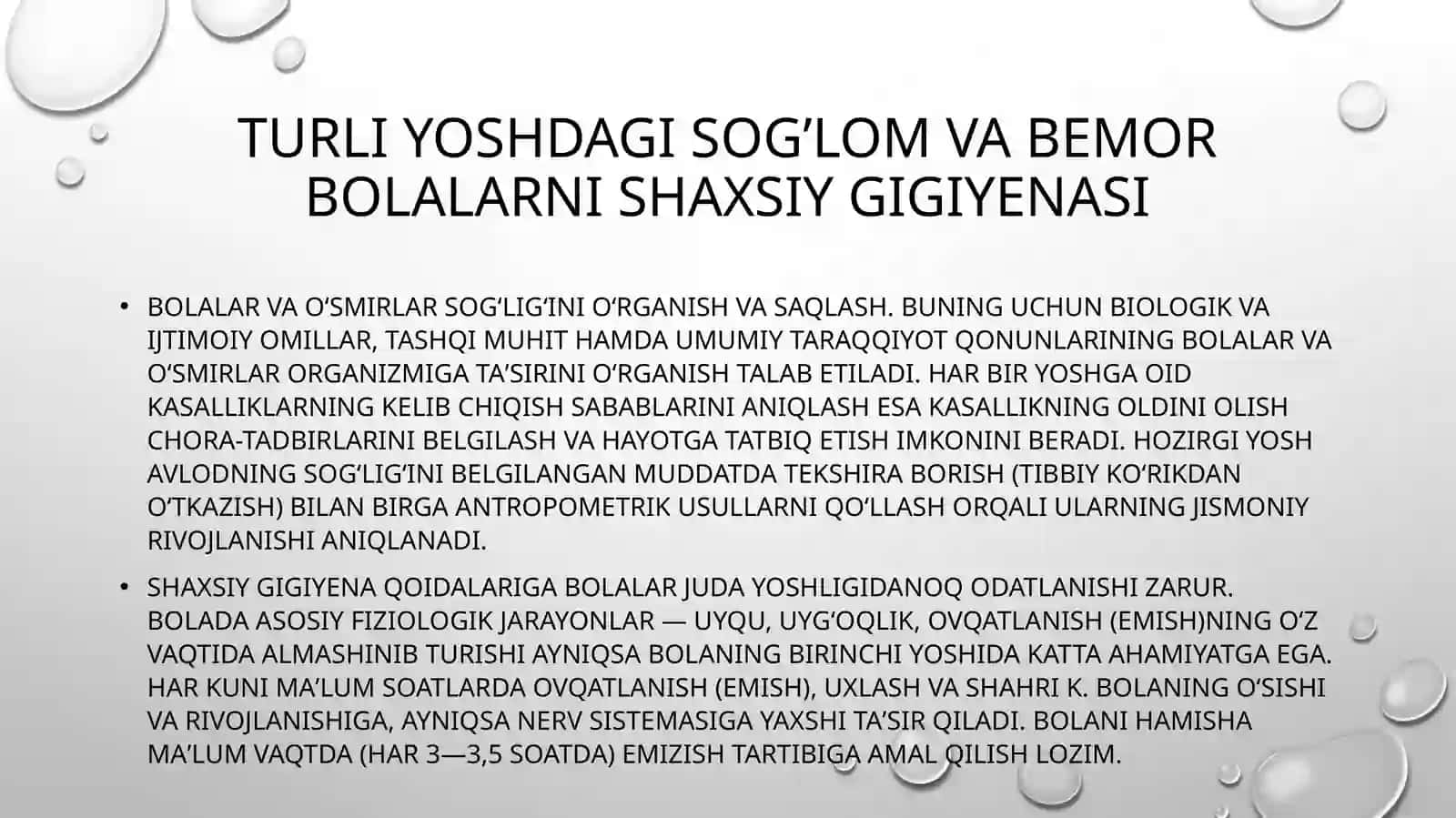 Turli yoshdagisog'lom va bemor bolalarning shaxsiygigiyenasi 3