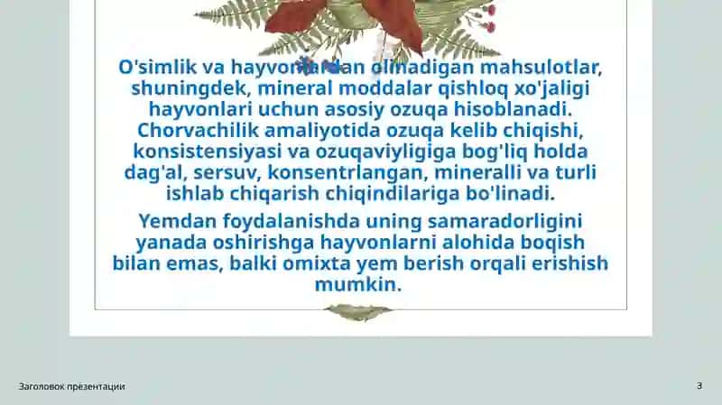 Omuxta yem maydalanish yirikligini aniqlash. 3