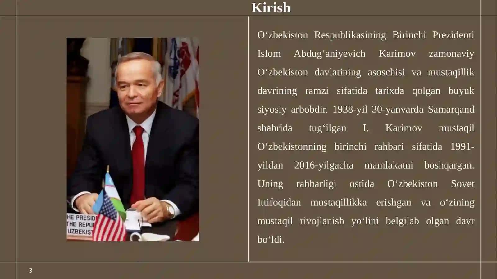Islom Karimov – O‘zbekistonning Birinchi Prezidenti 3