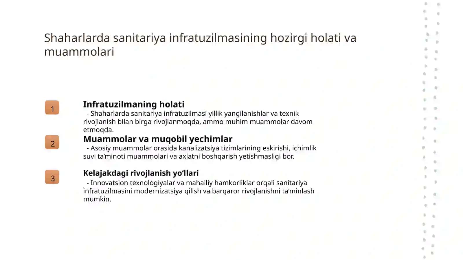 Shahar va qishloq aholisi punktlarining sanitariya holatini yaxshilash 3