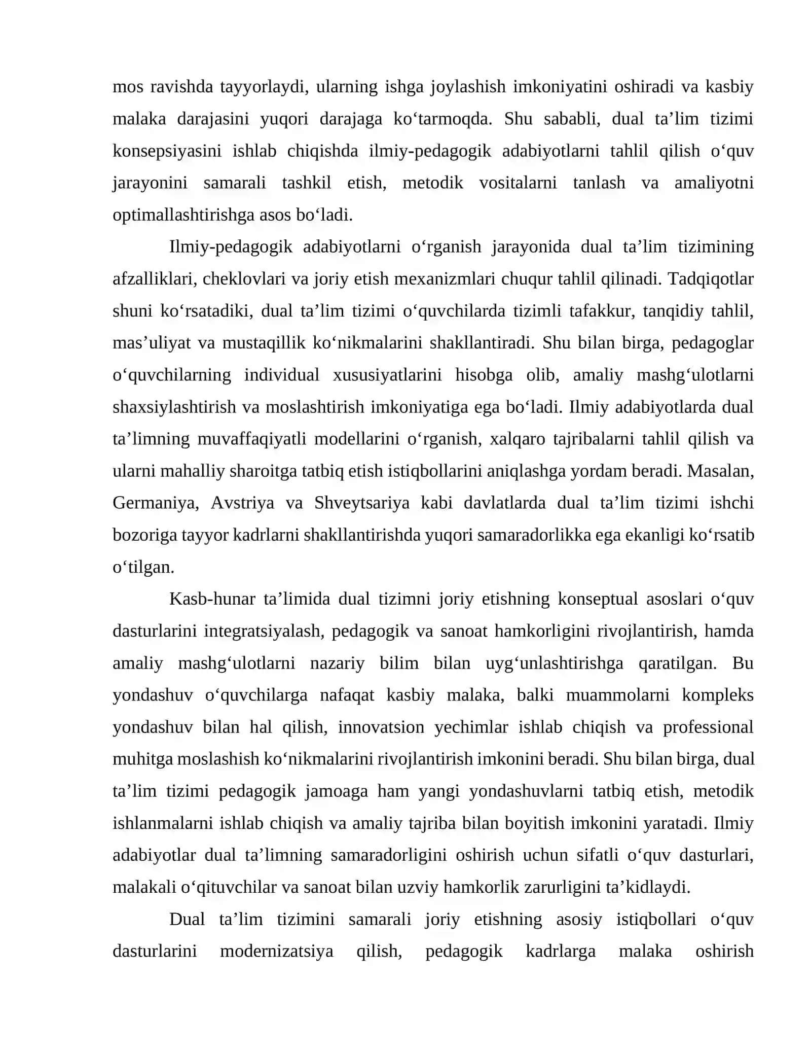 Professional ta’limga dual o‘qitish tizimini tatbiq etish istiqbollari 3