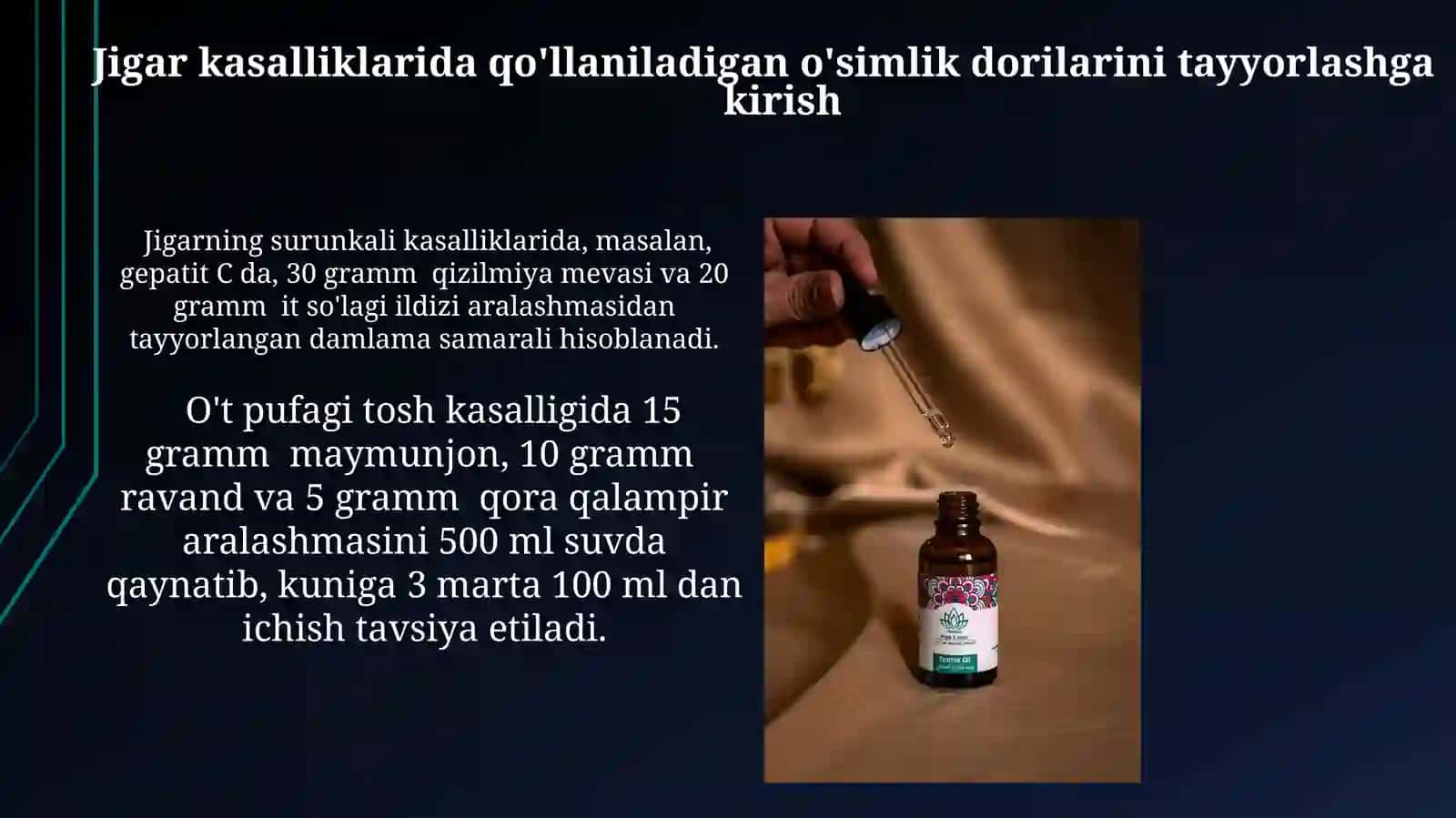 Jigar kasalliklarida qo'llaniladigan dorivor o'simliklardan yig'malar tayyorlash 3