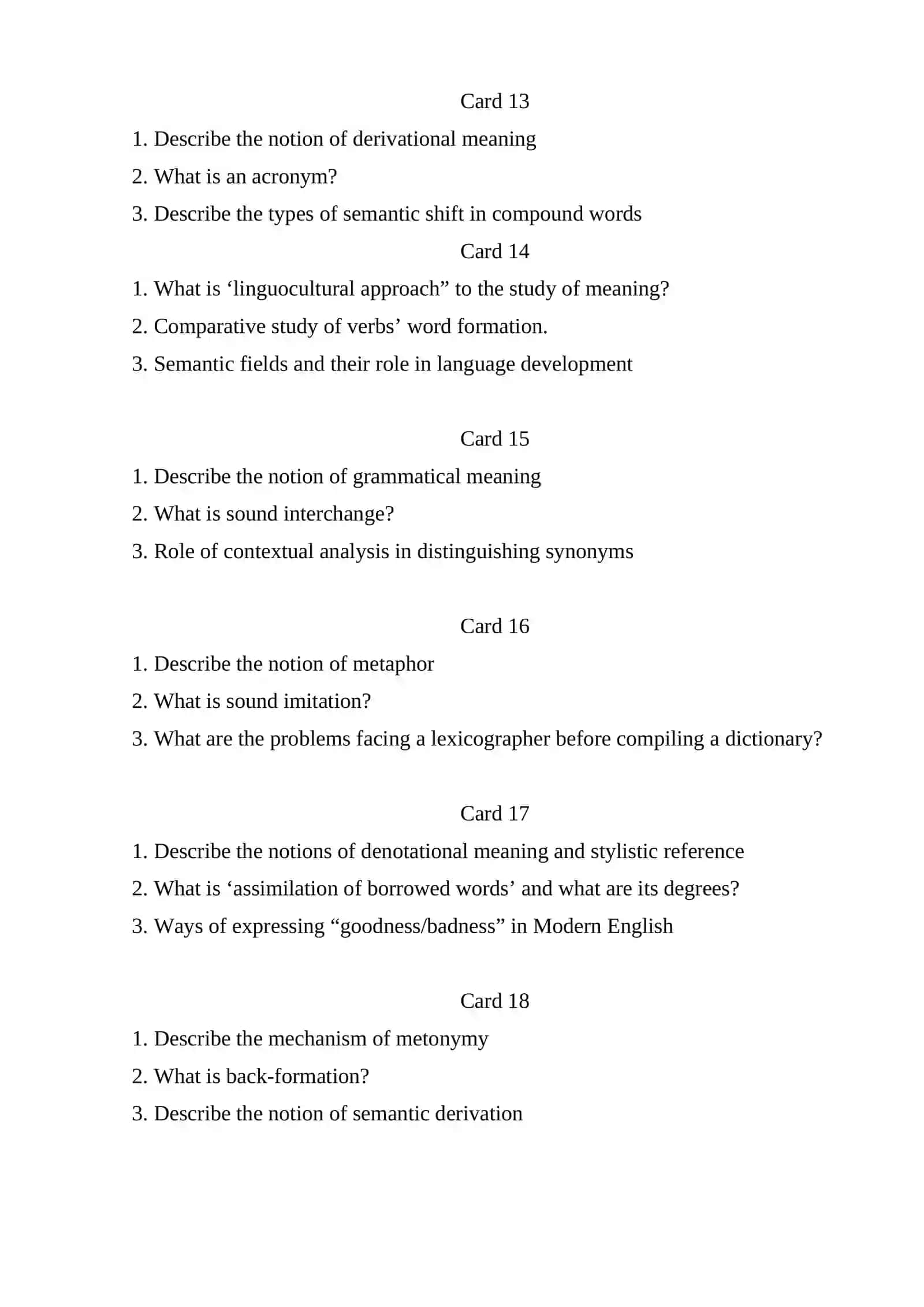 Lexicology Final Exam 3