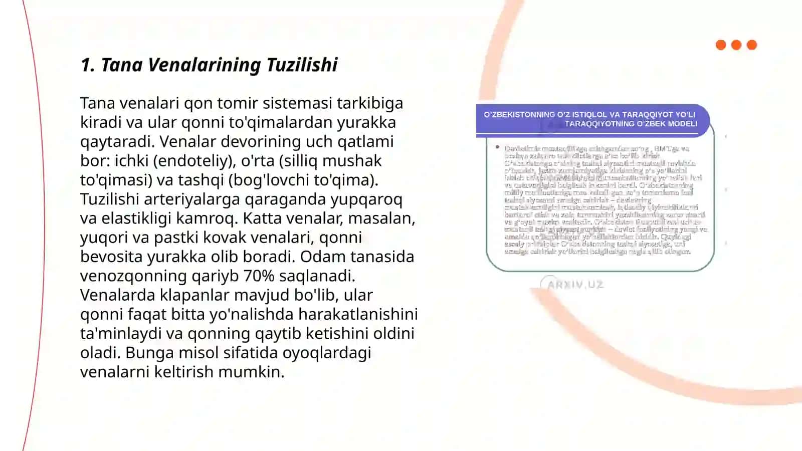 Tana venalari, taraqqiyotiga va tuzilishiga ijtimoiy va biologik muhitlarning ta'siri 3