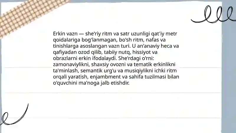 Erkin vaznidagi she'rlarni o'qish 3