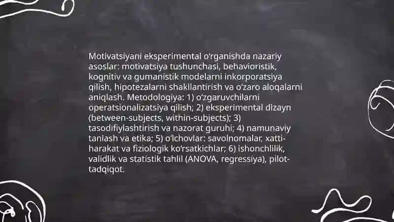 Motivatsiyani eksperimental organish 3
