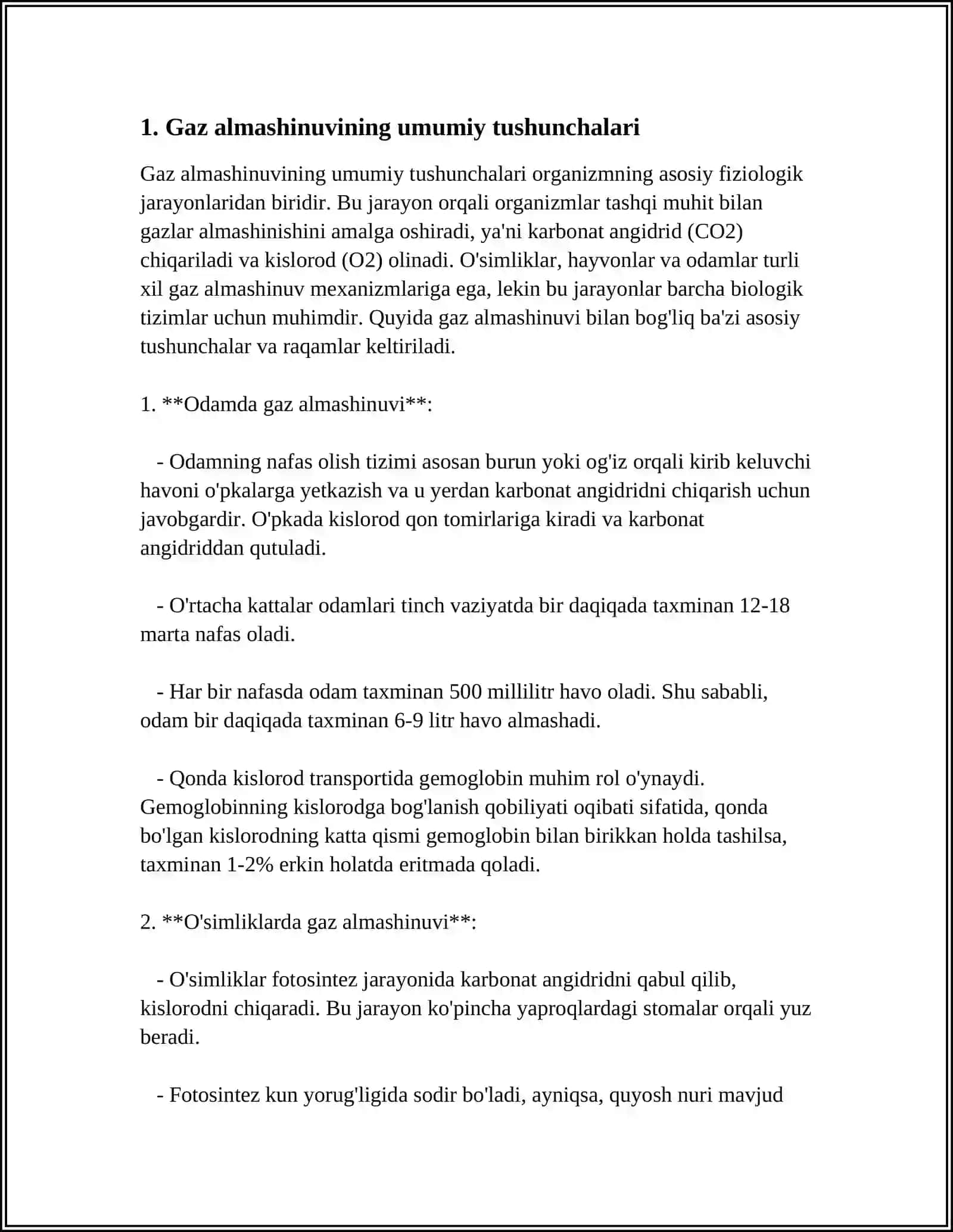O'PKADA GAZ ALMASHINUVING FIZIK VA BIOLOGIK MEXANIZMLARI 3
