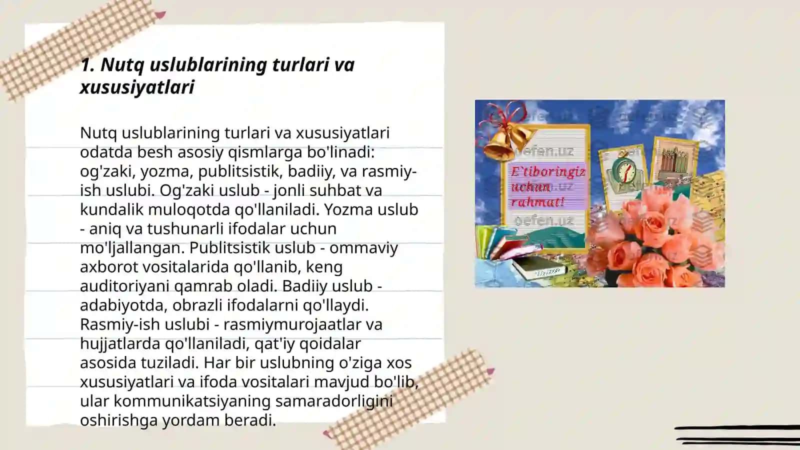 Nutq uslublarini ustida ishlash metodikasi 3