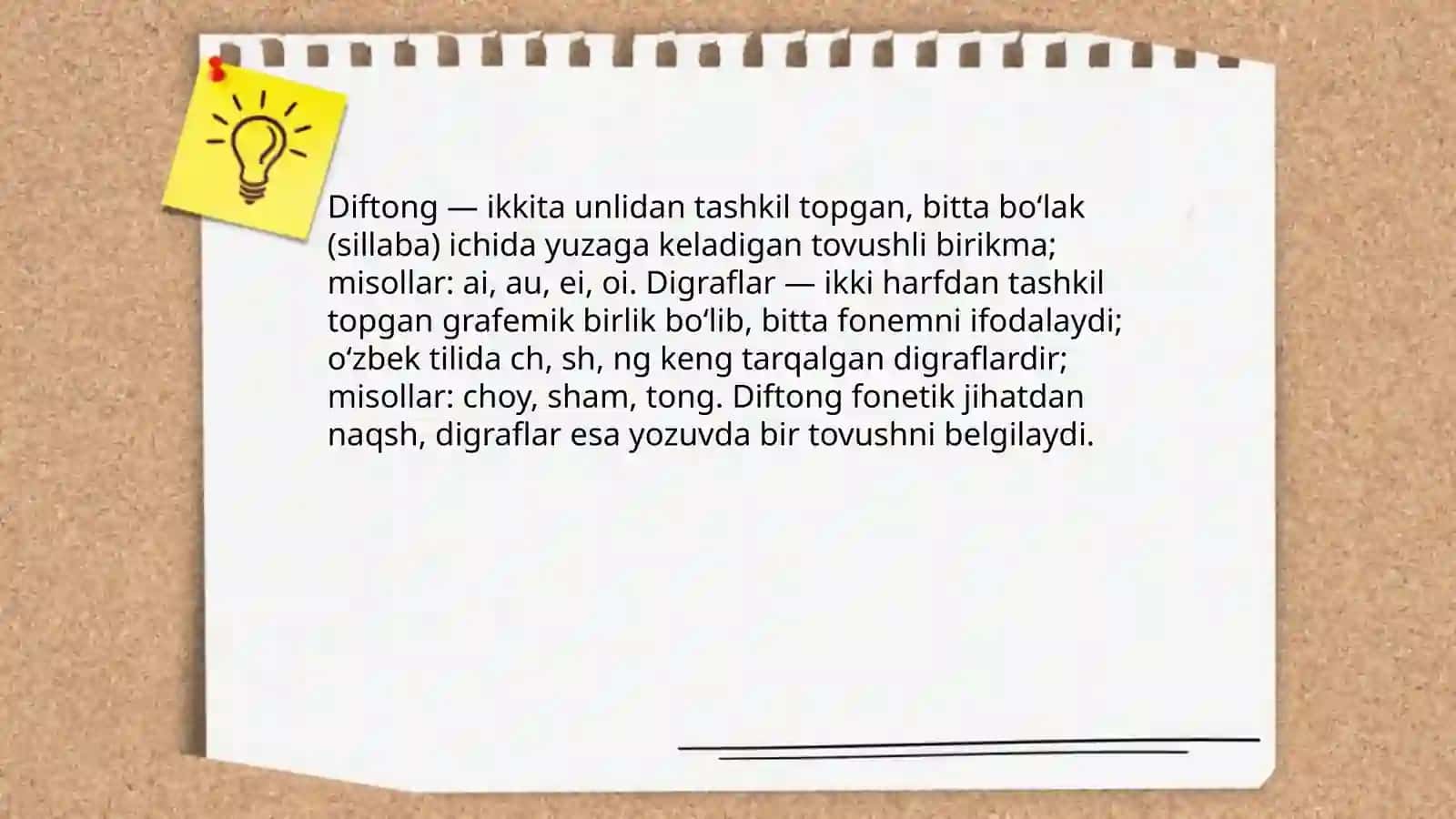 Diftong va digraflar.Harf birikmalari 3