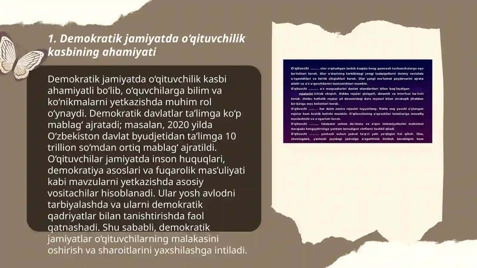 Demokratik jamiyatda o‘qituvchilik kasbi va unga qo‘yiladigan talablar 3