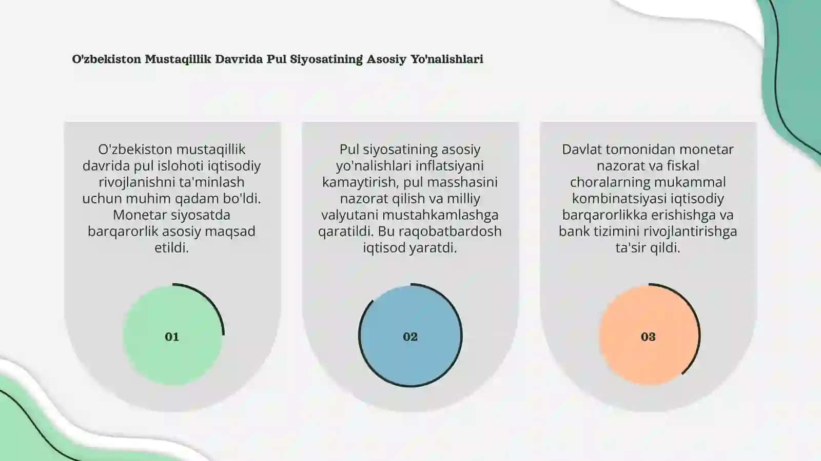O'zbekiston Mustaqillik yillarida amalga oshirilgan pul islohotlari haqida 3
