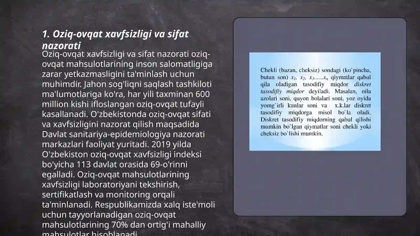 Miqdor va sifat tekshiruvlarining oziq-ovqat tekshiruvlaridagi ahamiyati 3