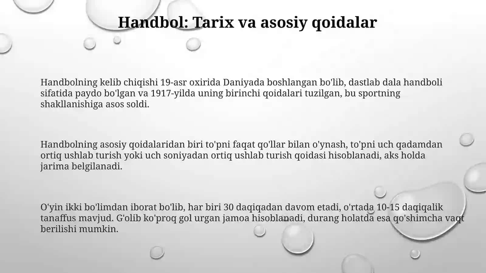 Handbol: Tarix va Asoslar 3