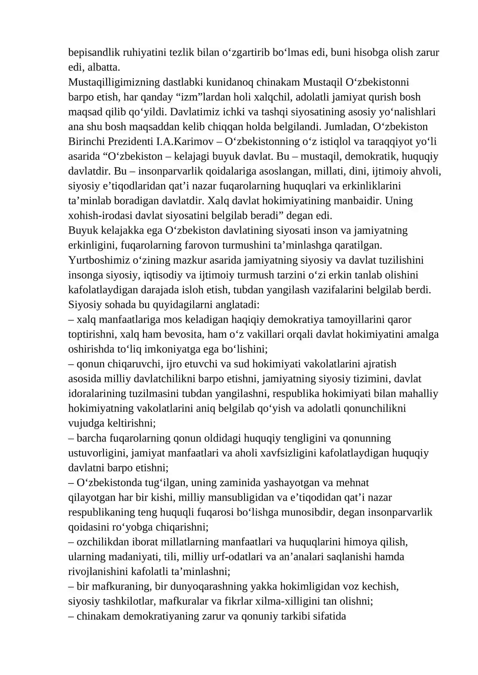 O‘zbekistonning O‘ziga Xos Istiqlol va Tarqqiyot Yoli 3