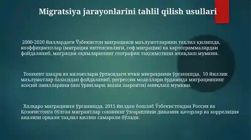 Aholi o‘rtasidagi demografik jarayonlar va demografik ko‘rsatkichlarni hisoblash usullari 3