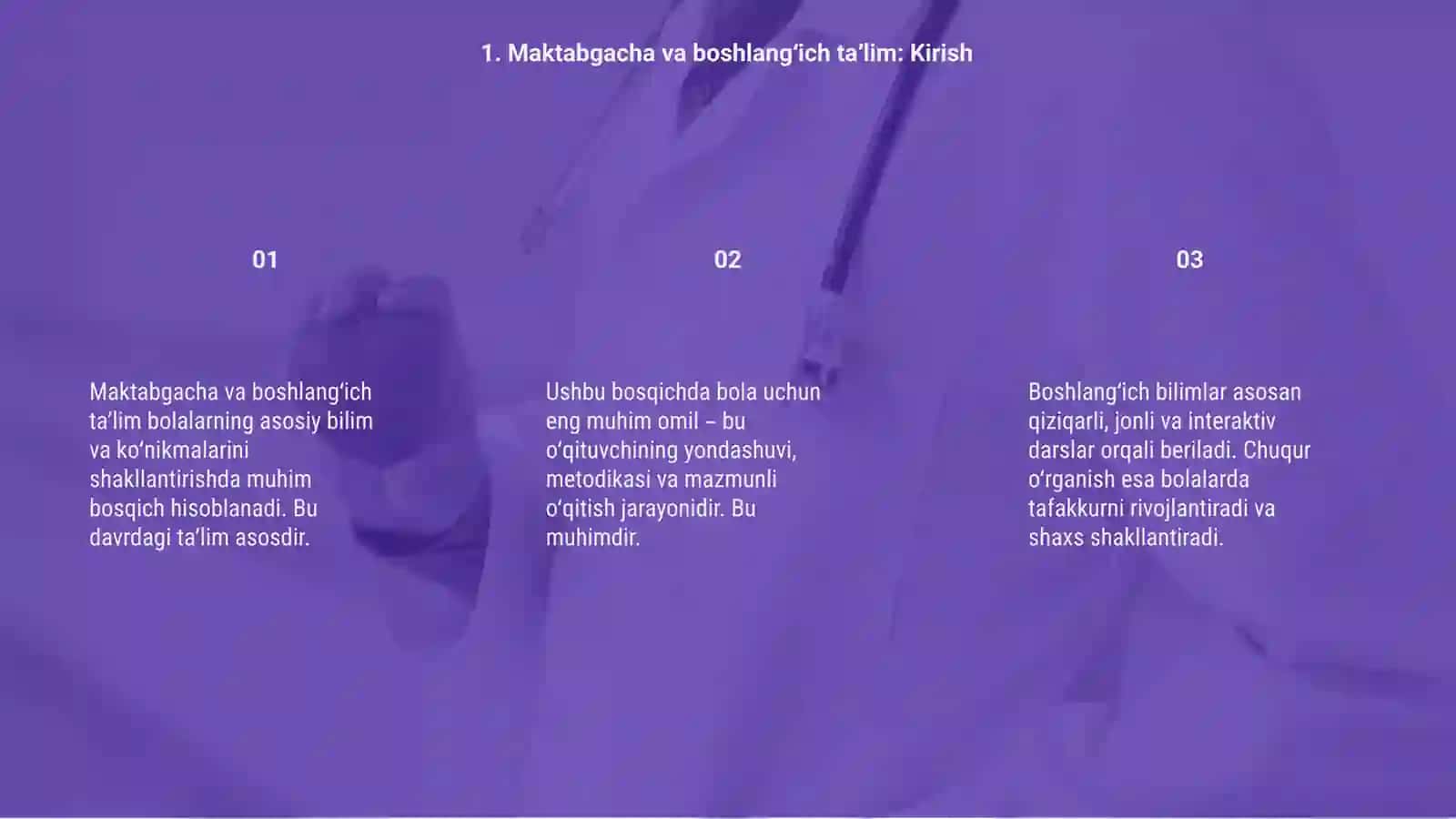Maktabgacha va boshlangʻich taʼlim oluvchilarni oʻqitish qonuniyatlari 3