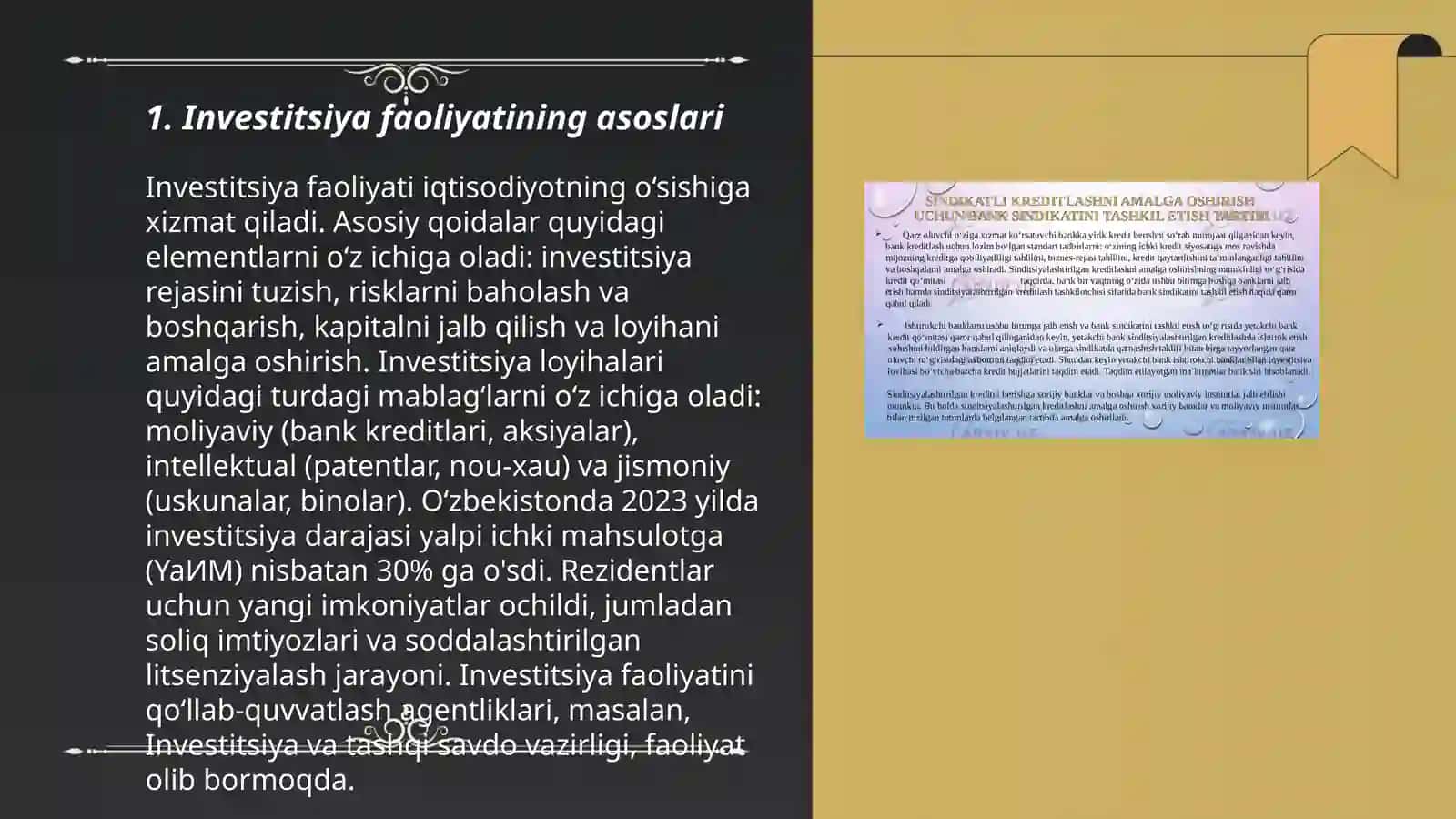 Investitsiya faoliyatining asoslari 3