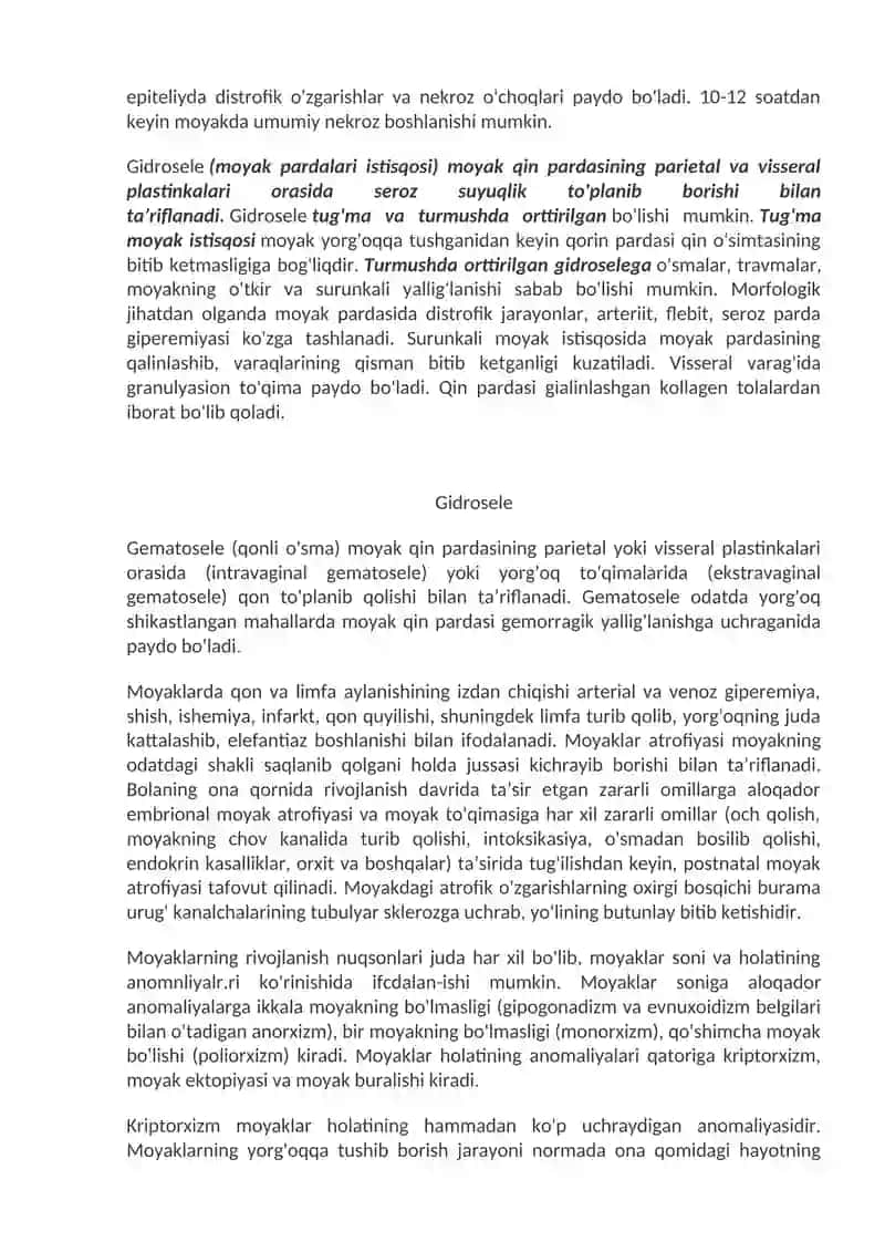 Siydik-tanosil tizimining va erkaklar jinsiy organlarining kasalliklari 3