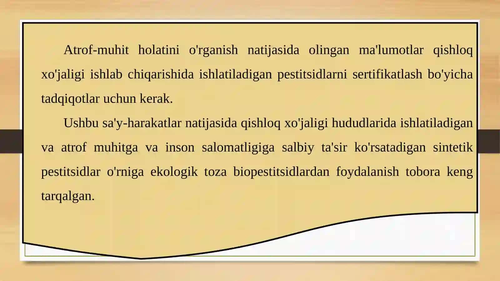 Qishloq xo'jaligida ishlatiladigan kimyoviy moddalarning atrof-muhitga ta’sirini o’rganish 3
