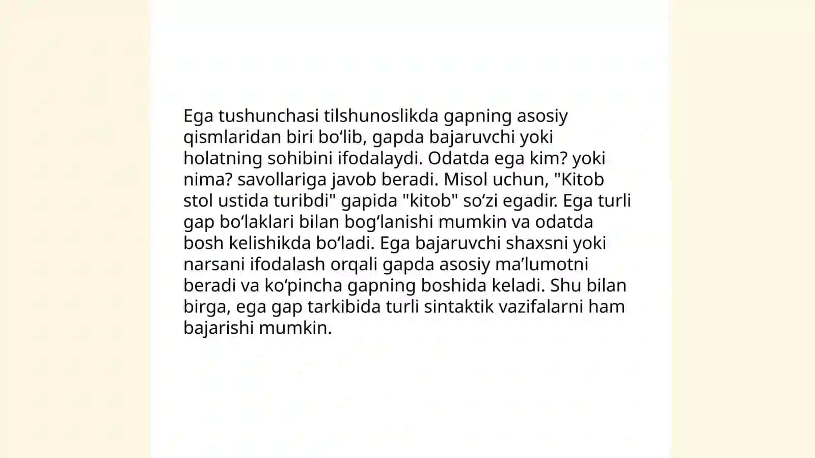 Ega va uning gapdagi o'rni 3