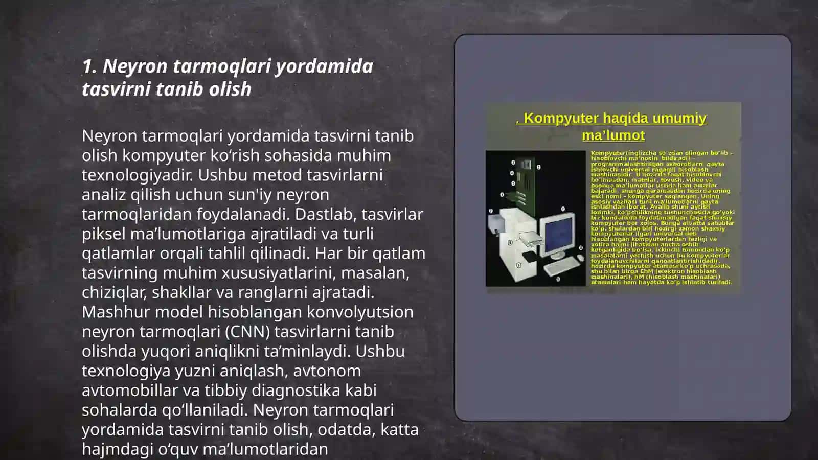 Neyron tarmoqlari yordamida yechiladigan masalalar 3