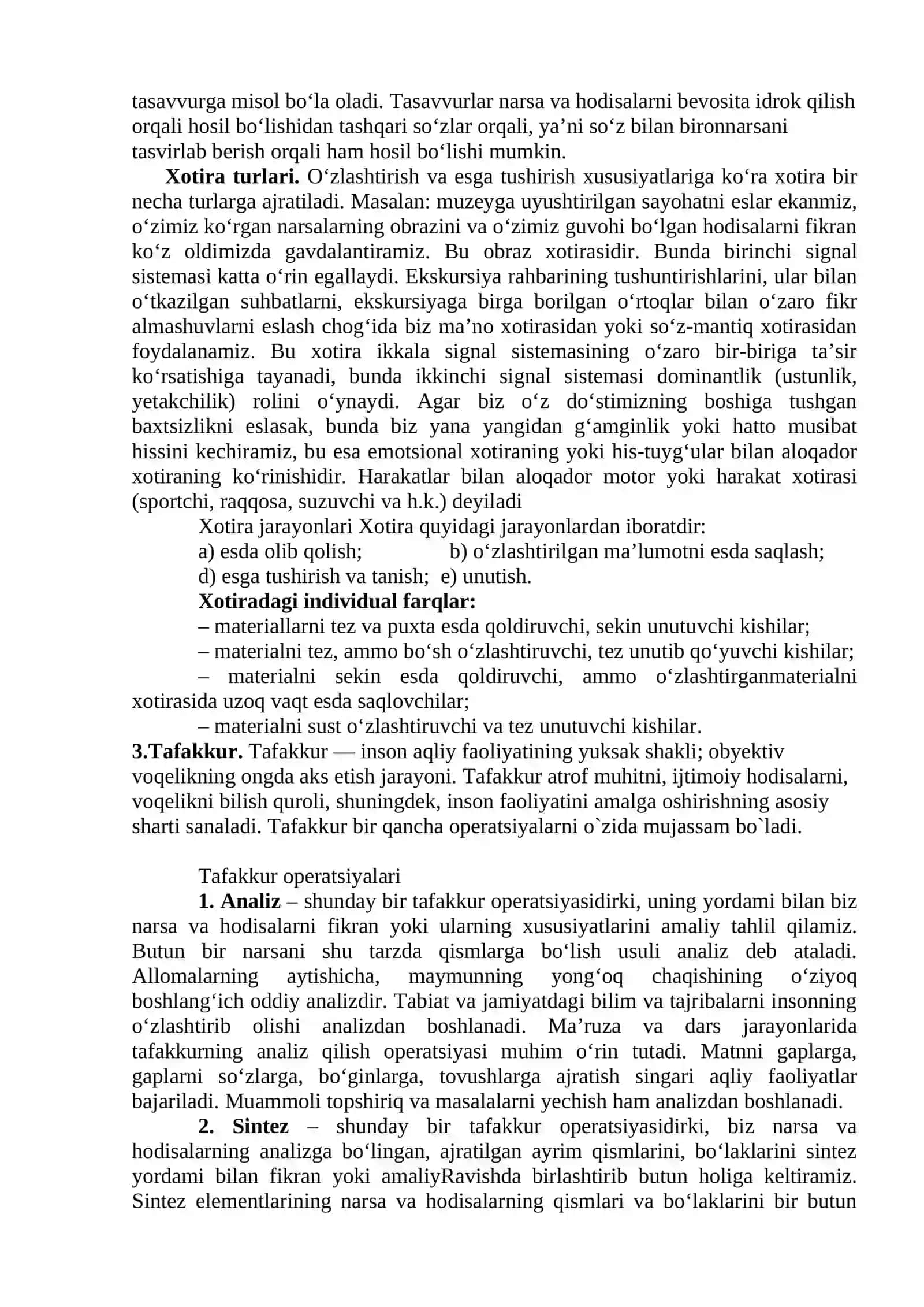 SHAXS RIVOJLANISHDA IDROK, HOTIRA VA TAFAKKURNING O`RNI 3