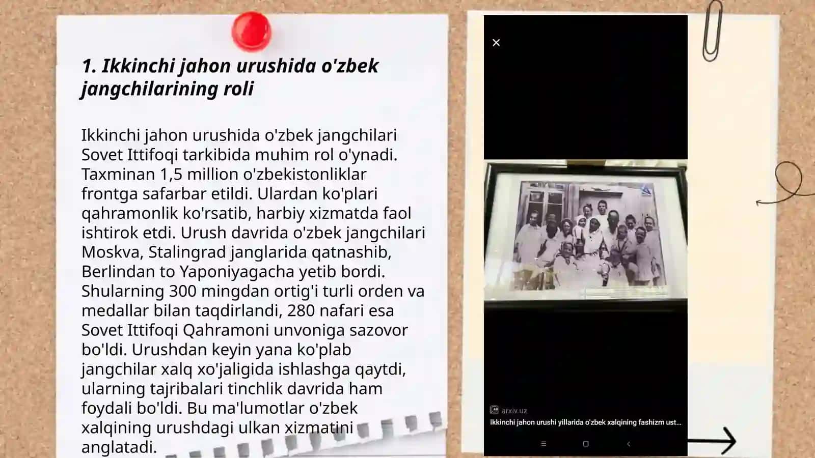 Ikkinchi jahon urushida Òzbek halqining qòshgan hissasi 3