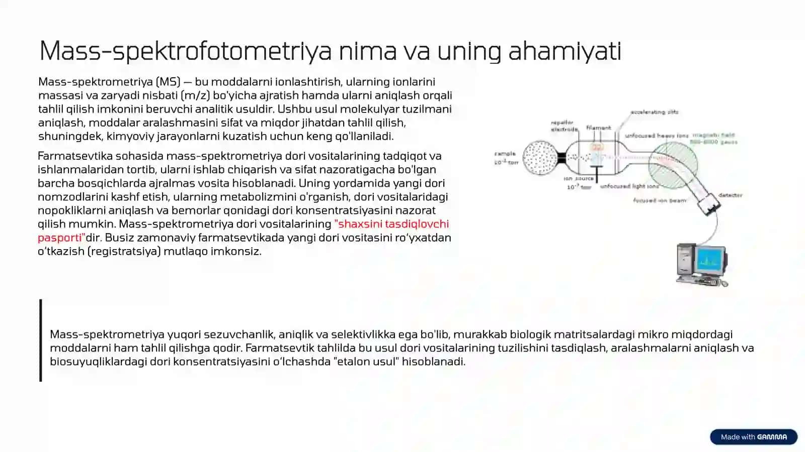 Mass-spektrofotometrik tahlil va uni dori vositalar tahlilida qoʻllanilishi 3