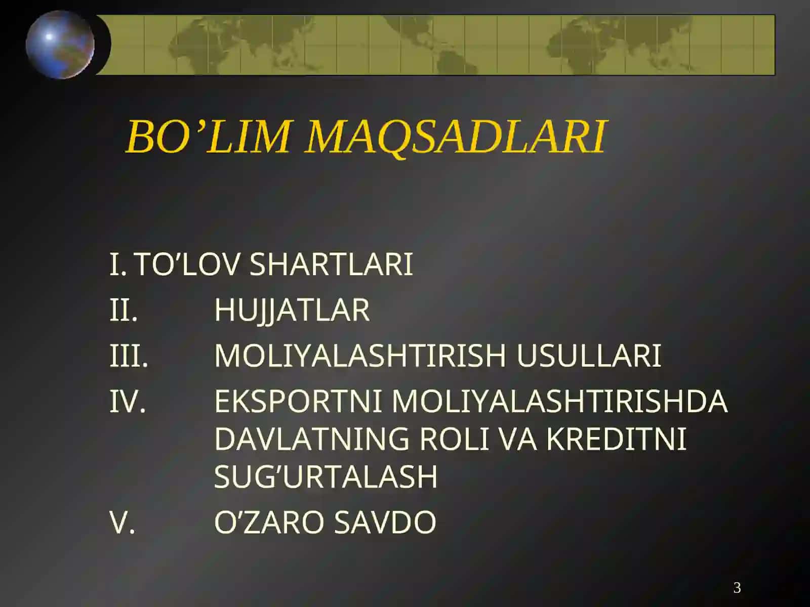 XALQARO SAVDONI MOLIYALASHTIRISH 3