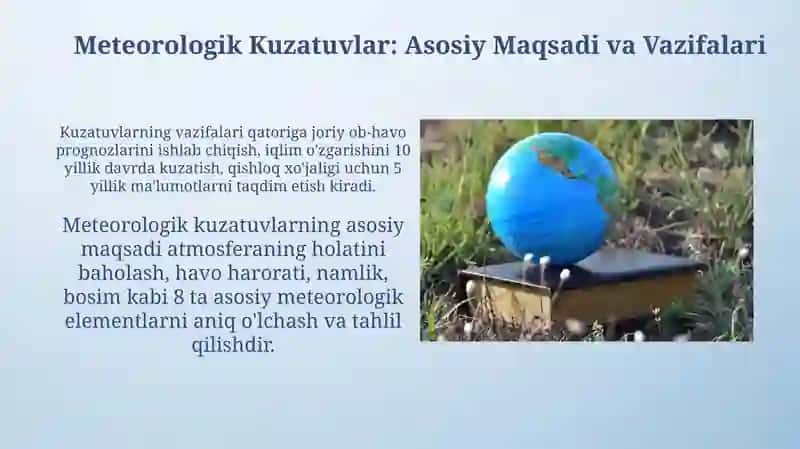 Meteorologik Kuzatuvlar: Asosiy Maqsadi va Vazifalari 3