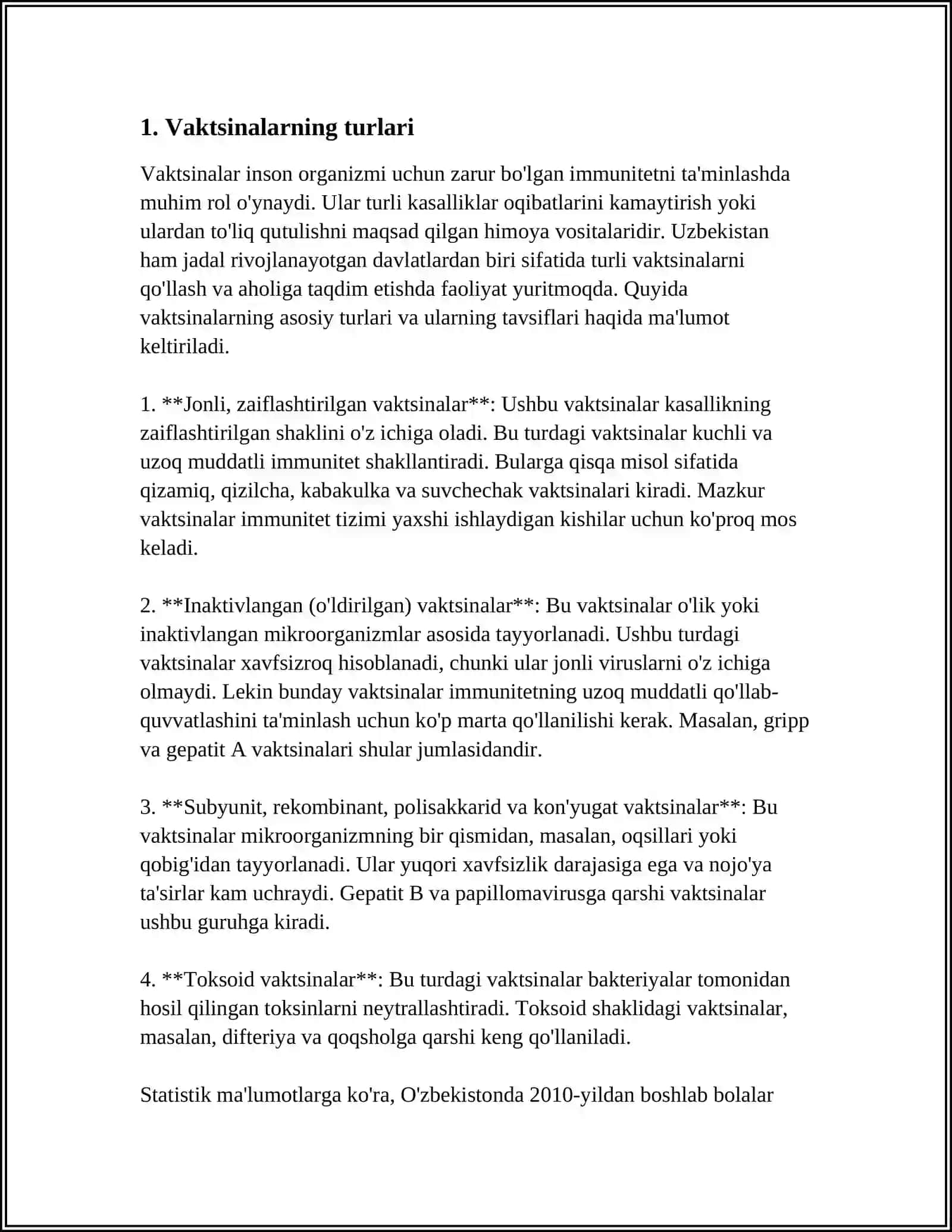 Vaktsinalar va Zardoblarning turli shakllari 3