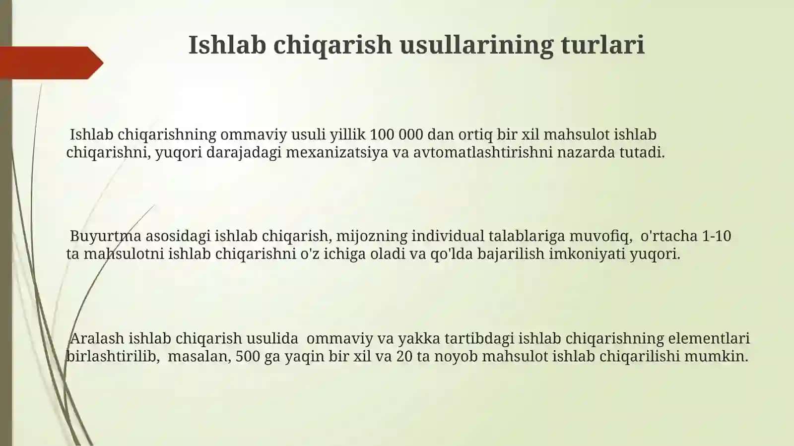 Produtsentlar yaratish usuli 3