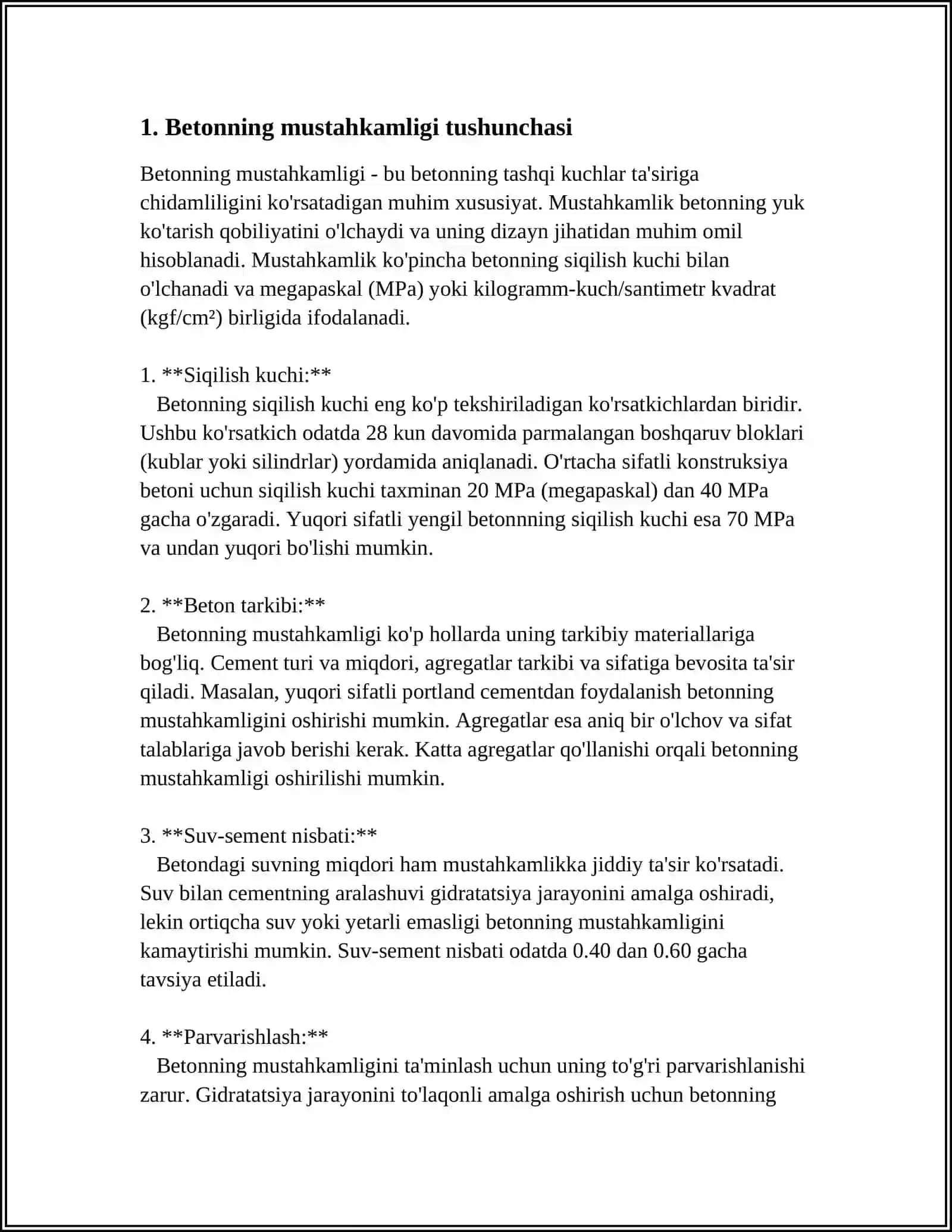 BETONNING MUSTAHKAMLIGI VA DEFORMATIV XOSSALARI 3