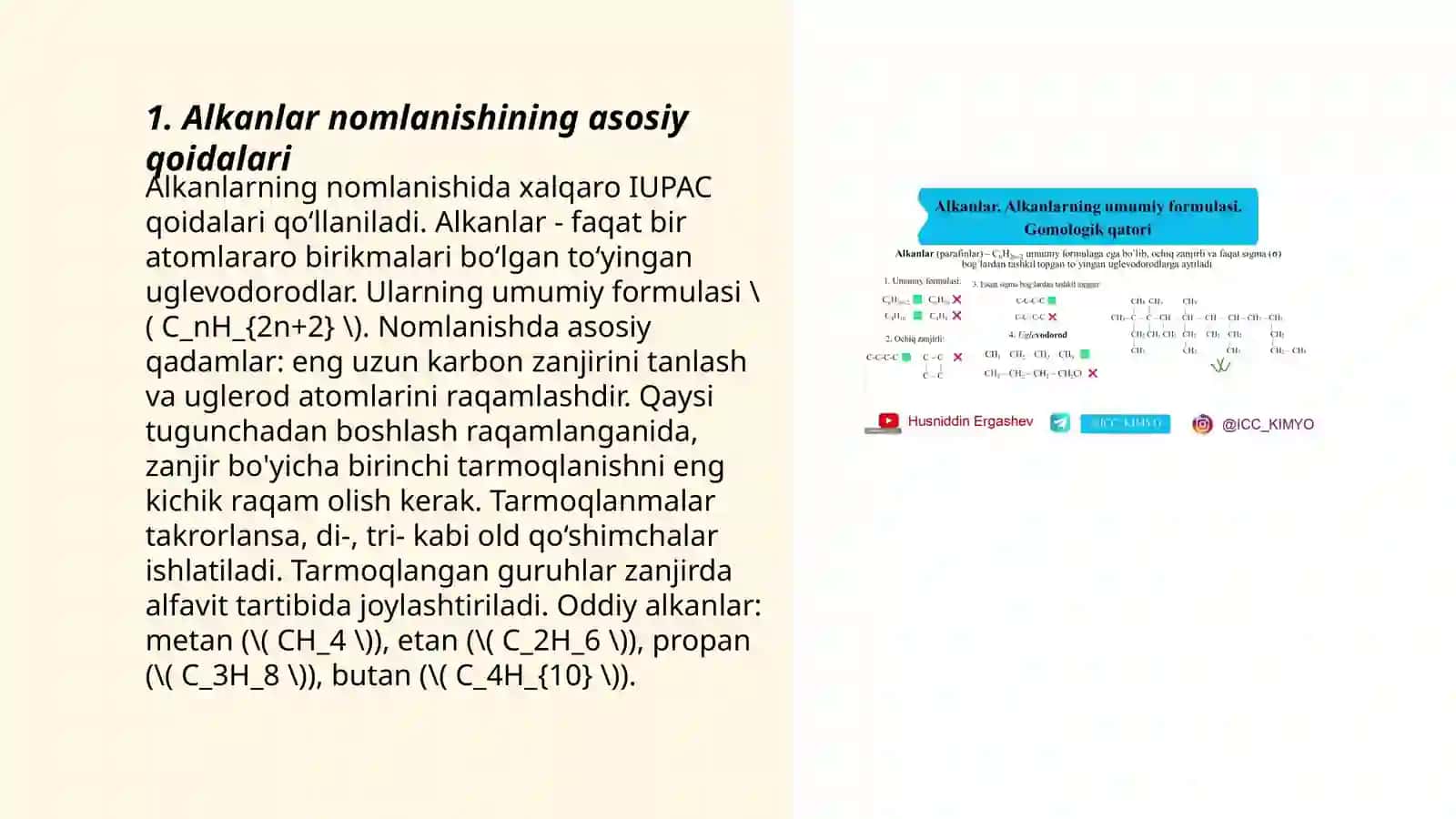 Alkanlar.Nomlanishi,Tuzilishi,Izomeriyasi,Olinishi va Kimyoviy Xossalari 3