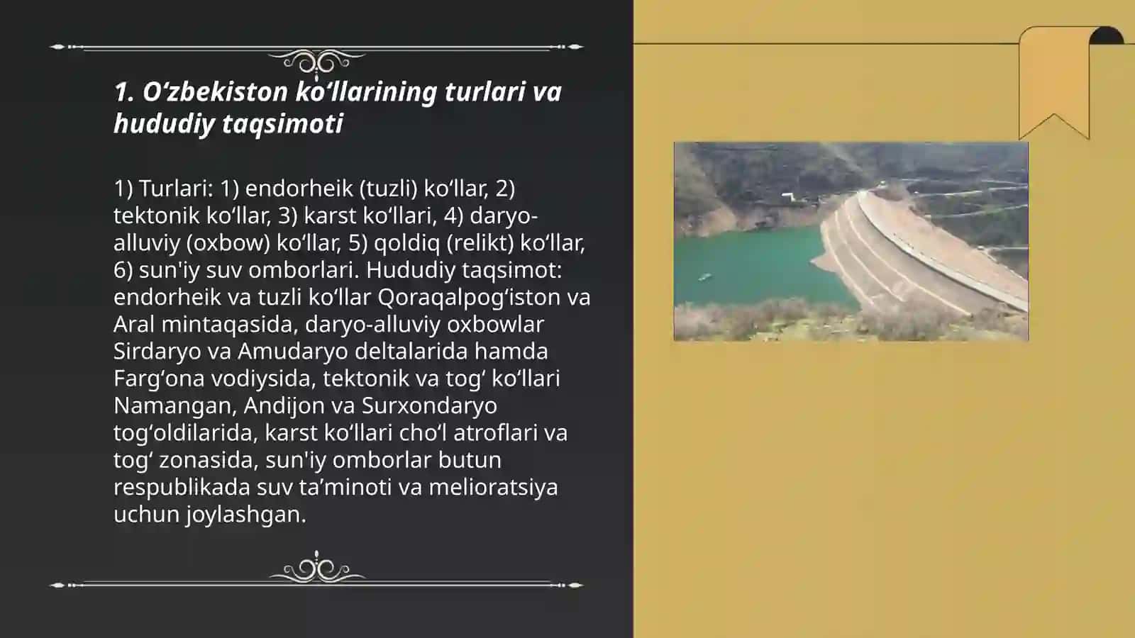 Oʻzbekiston koʻllari va suv omborlari 3