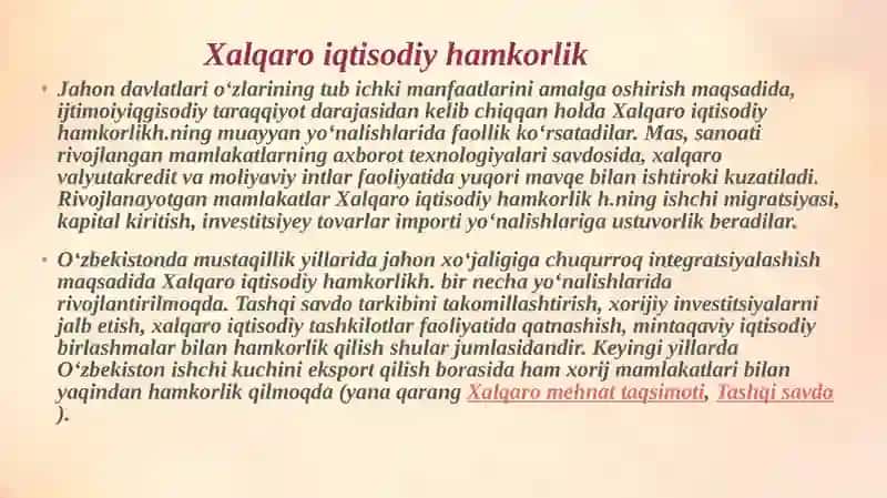 Xalqaro iqtisodiy hamkorlik 3