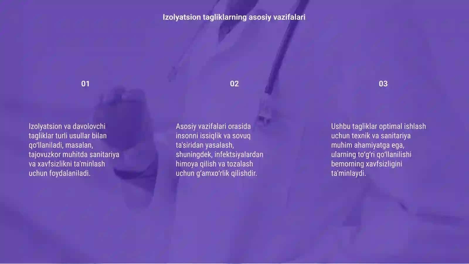 Izolyatsion va davolovchi tagliklarni qoʻllash usullari 3