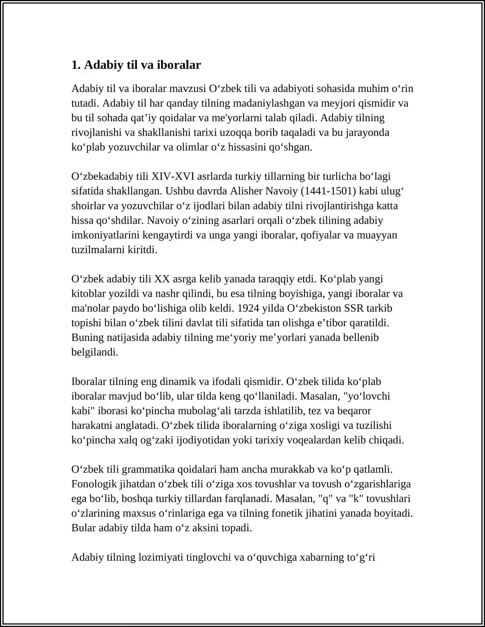 ABDULLA QAHHOR HIKOYALARIDA TURG‘UN BIRIKMALARNING QO‘LLANISHIGA MISOLLAR KELTIRISH 3