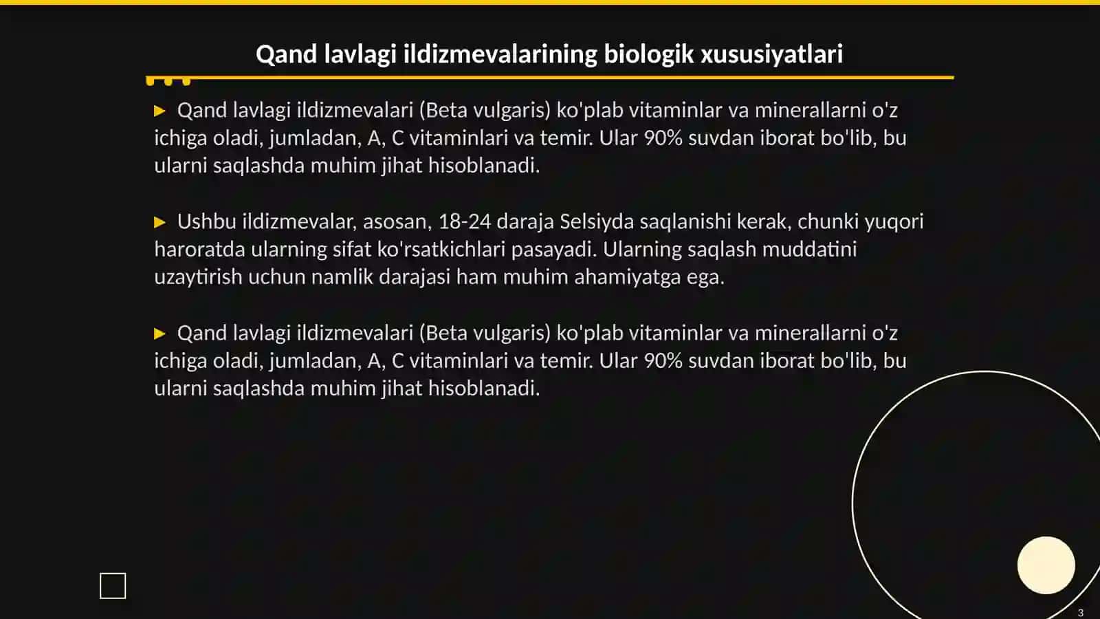 Qand lavlagi ildizmevalarini saqlashning istiqbolli va resurs tejamkor usullari 3