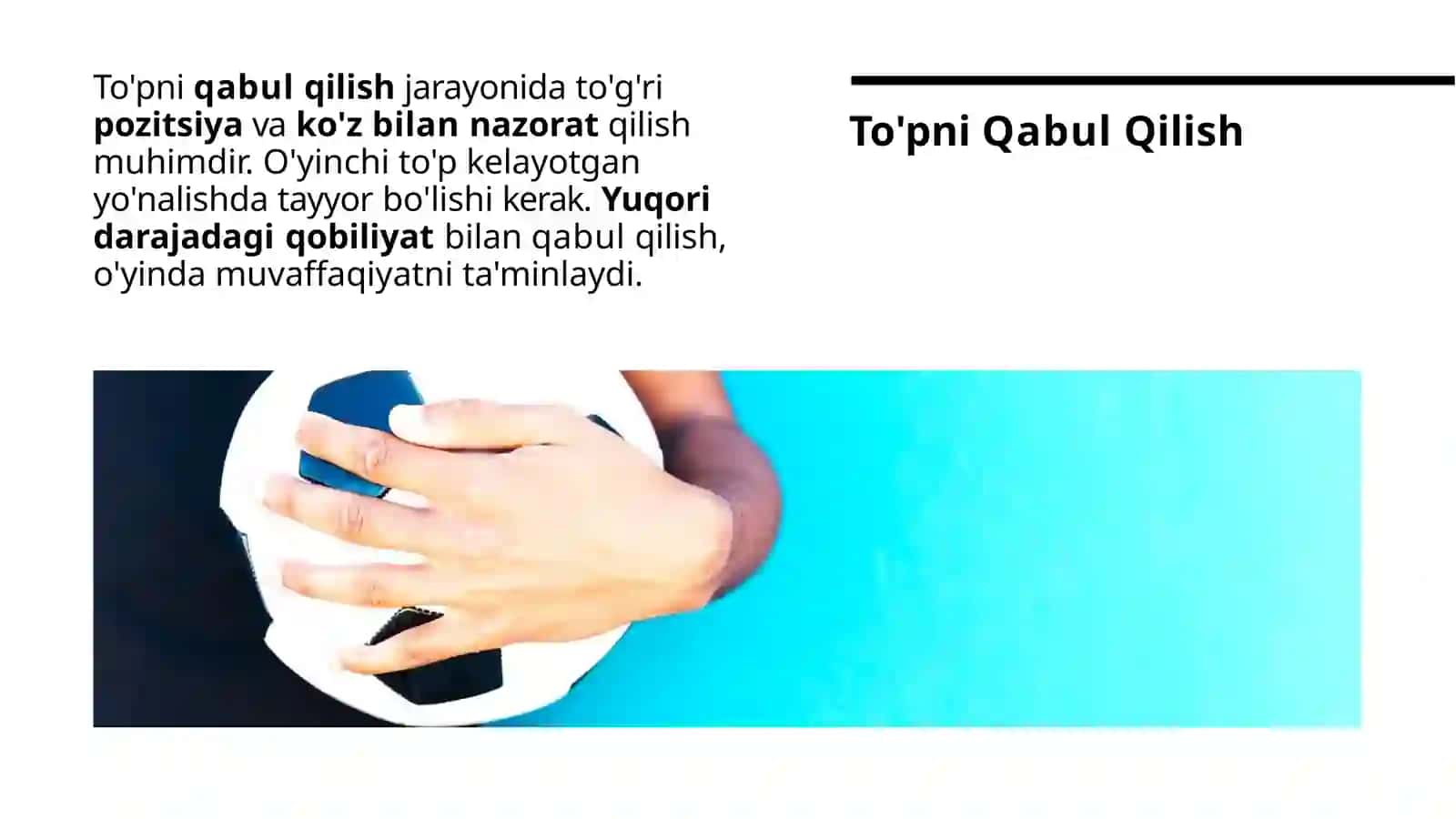 Gandbol o'yinida to'pni boshqarish texnikasini o'rganish 3