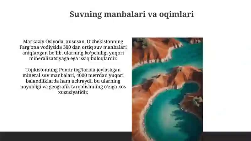 Oʻrta Osiyoda mineral termik suvlarni geografik tarqalishi 3