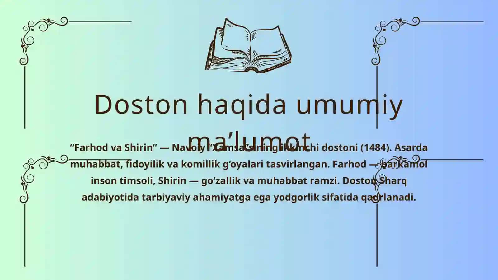 FARXOD VA SHIRIN DOSTONIDA KOMIL INSON TASVIRI 3