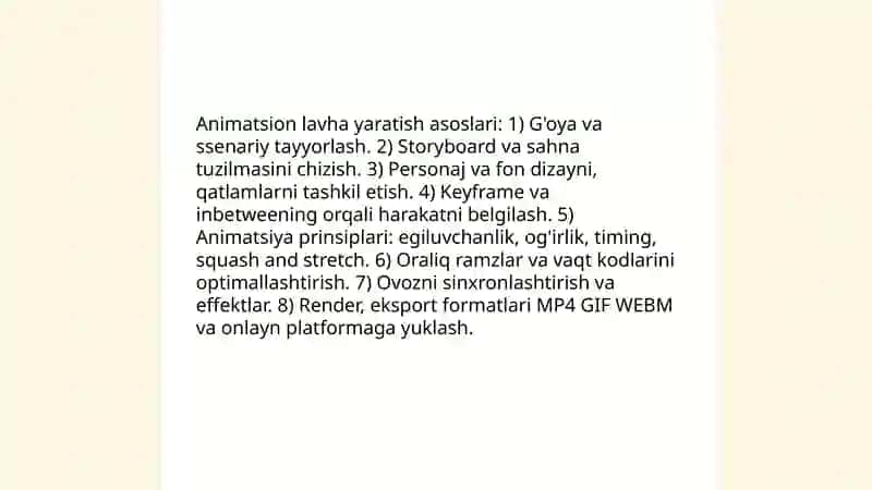 Animatsion lavha yaratish 3