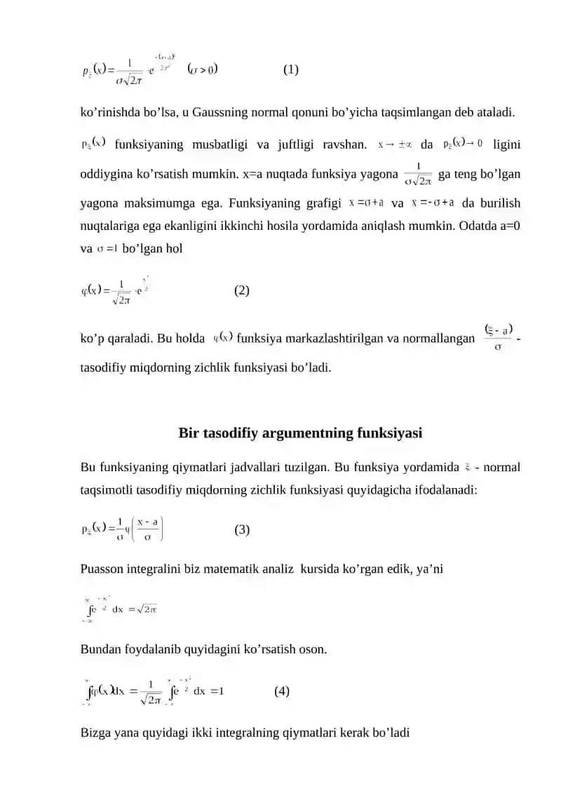 Taqsimot qonun, taqsimot funksiya va ularning hossalari 3