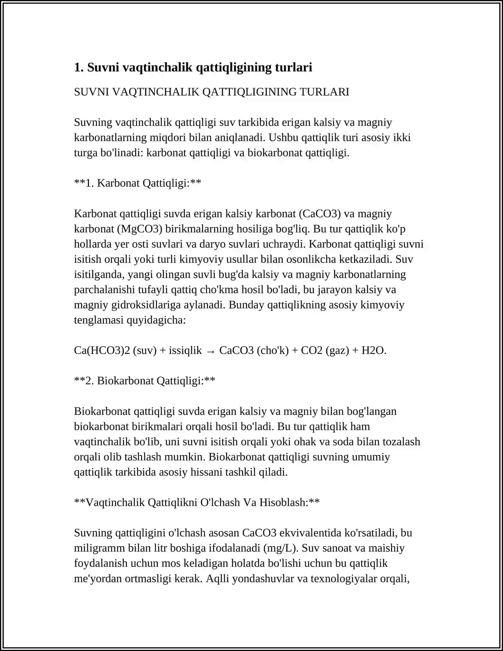 SUVNI VAQTINCHALIK QATIQLIGINI ANIQLASH USULI 3