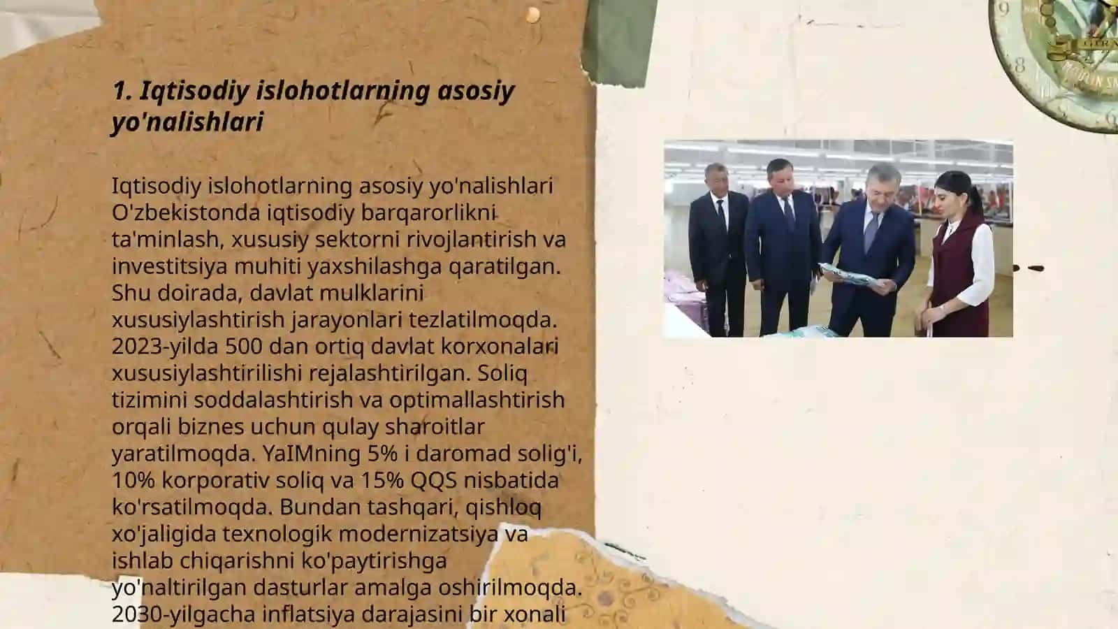 Iqtisodiy islohotlar, xususiy mulkchilikning shakllanishi, Oʻzbekistonda bozor munosabatlarining rivojlanishi 3