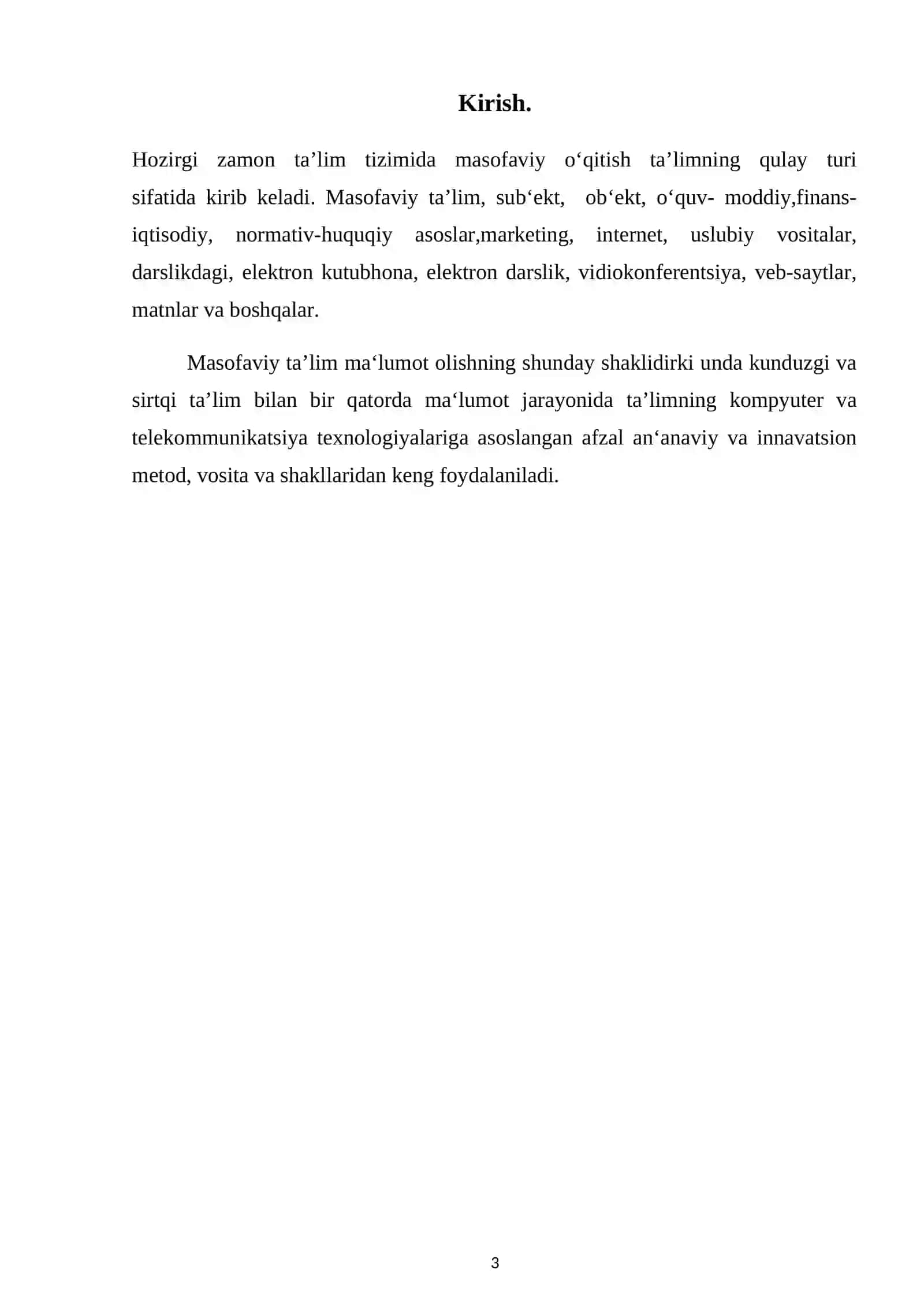 Boshlang’ich ta’limda masofaviy o’qitish resurslaridan foydalangan xolda ilg’or pedagogik tajribalarni joriy etish texnologiyalari 3